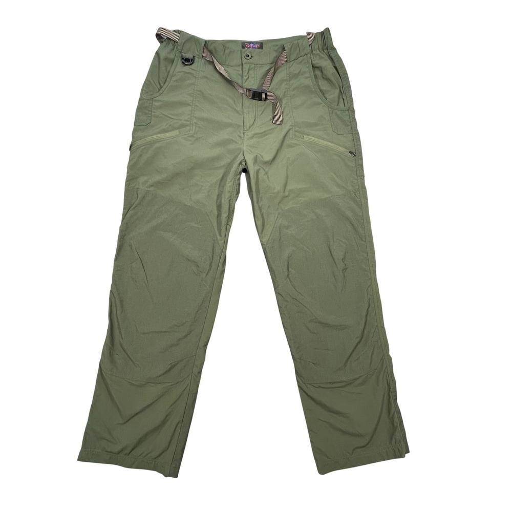 RailRiders Green Nylon Belted Hiking Cargo Pants Mens XL